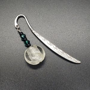 Hand Crafted White Glass Bead Bookmark